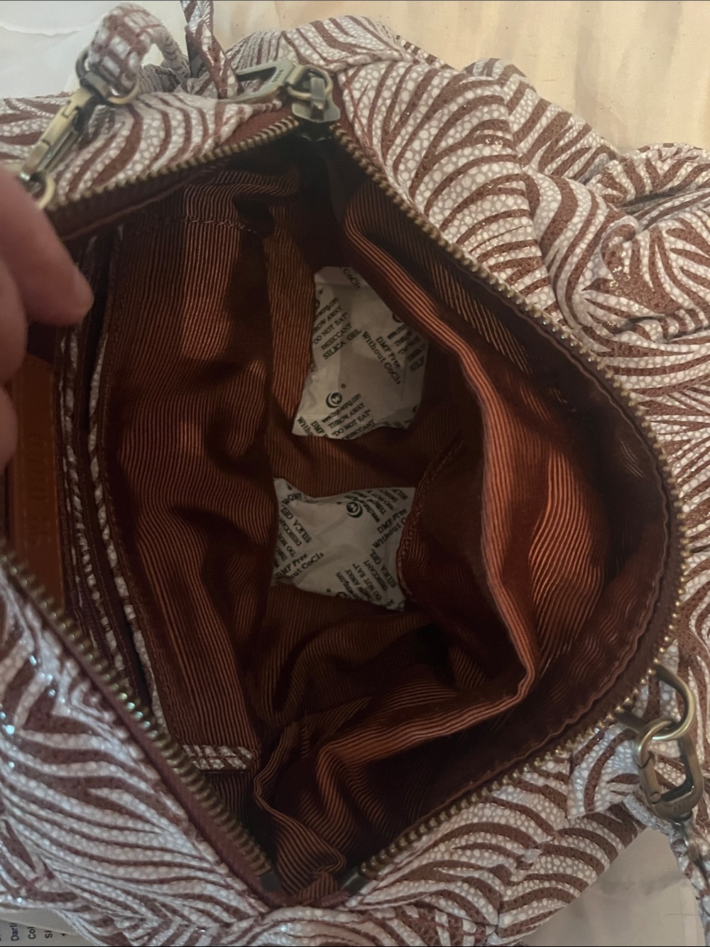 HOBO Brown and White Zebra-Print Hobo Tote - Picture 10 of 16